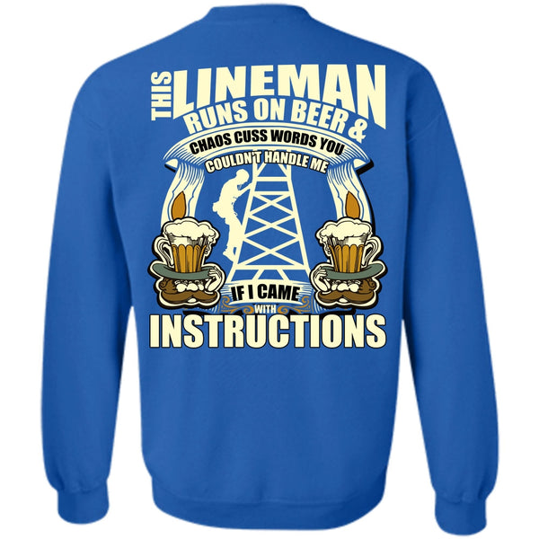 I Came With Instructions T Shirt, I Love Lineman Sweatshirt