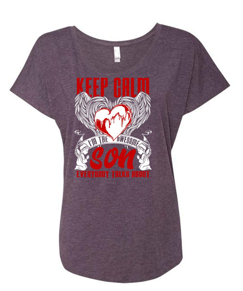 I'm The Awesome Son T Shirt, Being A Son T Shirt, Cool Shirt (Ladies' Triblend Dolman Sleeve)