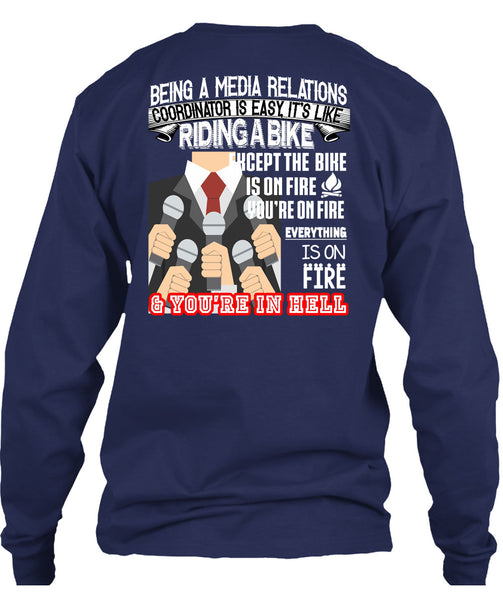 Being A Media Relations Coordinator Is Easy T Shirt, It's Like Riding A Bike T Shirt