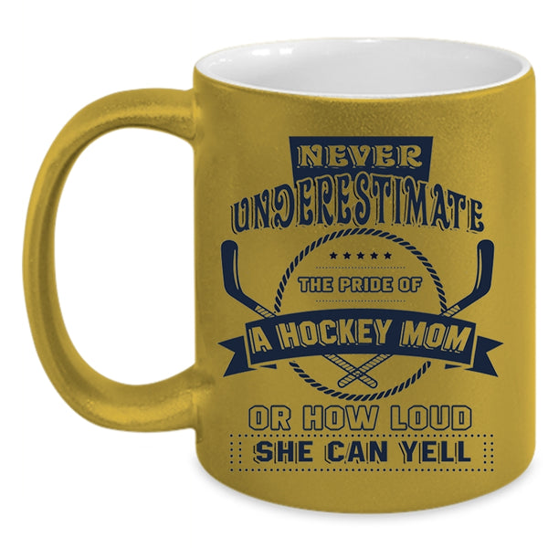 Awesome Hockey Mom Coffee Mug, The Pride Of A Hockey Mom Accent Mug