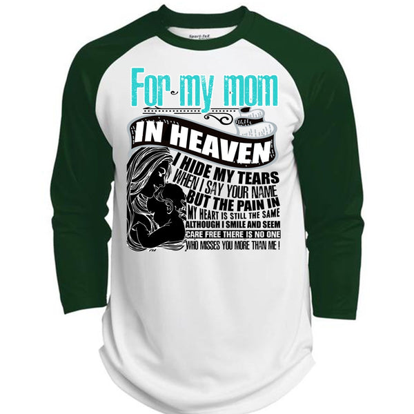 For My Mom In Heaven T Shirt, I Love Mom T Shirt, Awesome T-Shirts  (Polyester Game Baseball Jersey)
