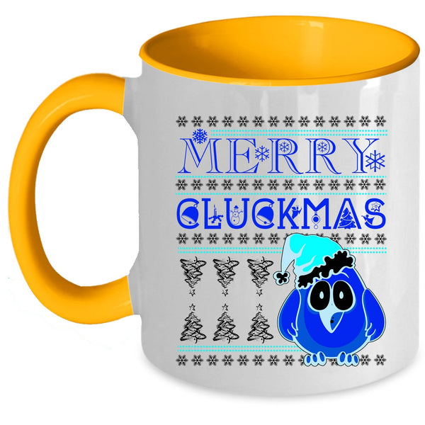 Cute Christmas Gift For Farmer Coffee Mug, Merry Cluckmas Accent Mug