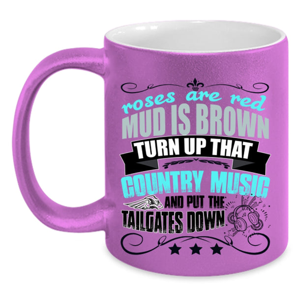 Country Music Coffee Mug, Roses Are Red Mud Is Brown Accent Mug
