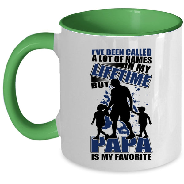 Gift For Dad Coffee Mug, Papa Is My Favorite Name Accent Mug