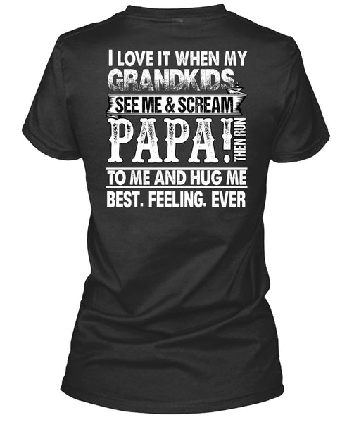 Grandkids See Me And Scream Papa T Shirt, Being A Papa T Shirt