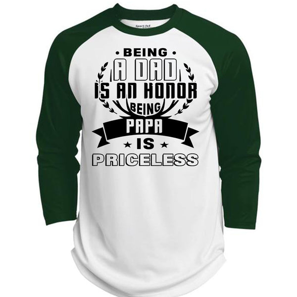 Being A Dad Is An Honor Being Papa Is Priceless T Shirt, Being A Father T Shirt, Awesome T-Shirts  (Polyester Game Baseball Jersey)