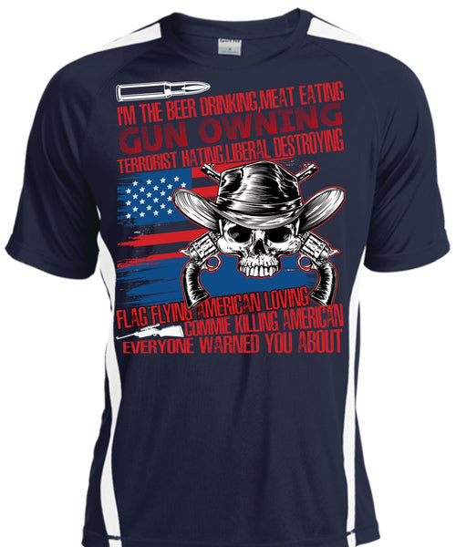 Meat Eating Gun Owning T Shirt, Flag Flying T Shirt, Cool Shirt