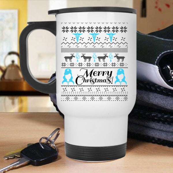 Christmas Gift For Nurse Travel Mug, Merry Christmas Mug