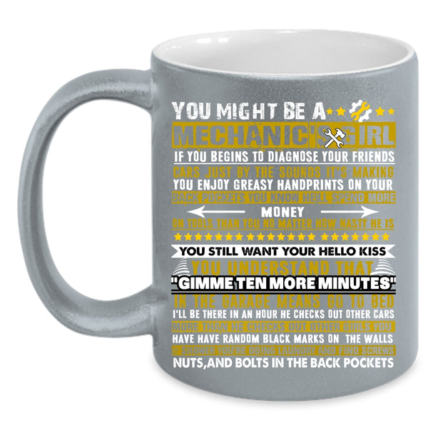 You Might Be A Mechanic's Girl Coffee Mug, Cool Couple Coffee Cup