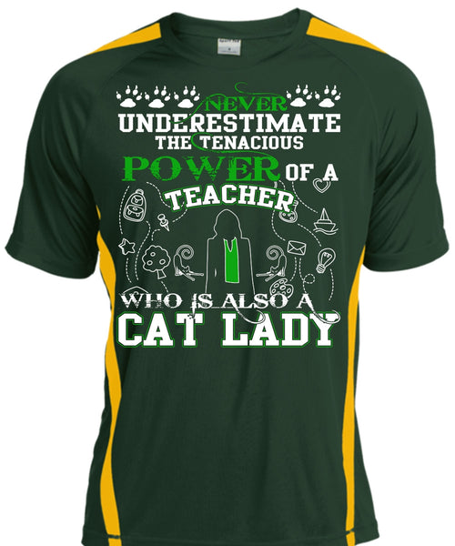 Power Of A Teacher T Shirt, Who Is Also A Cat Lady T Shirt, Cool Shirt