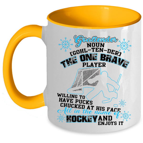 All In The Name Of Hockey Coffee Mug, Goaltender Accent Mug