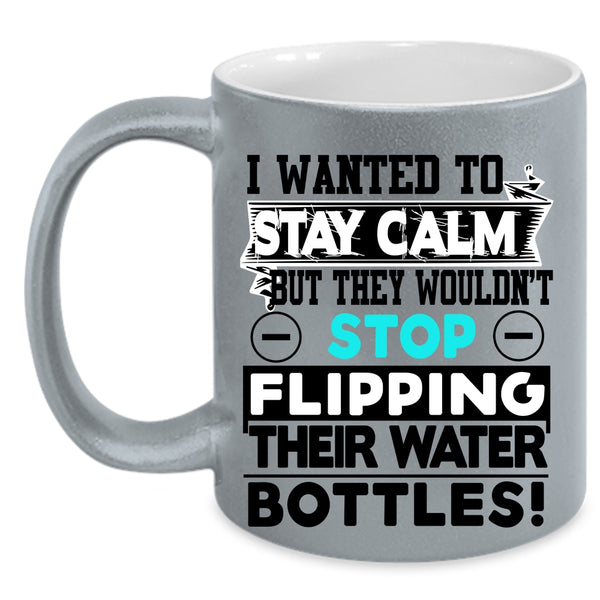 Funny Saying Coffee Mug, I Wanted To Stay Calm Accent Mug