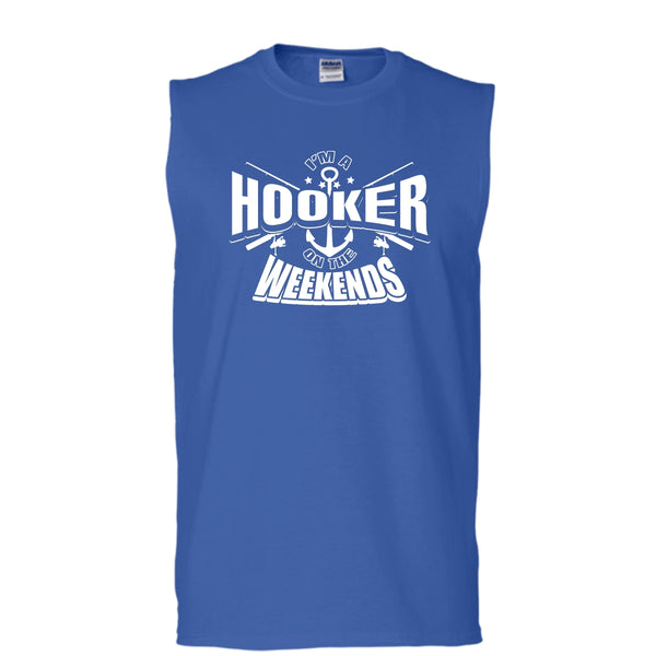 I'm A Hooker On The Weekends T Shirt, Coolest Hooker Tank Top (Men's Cotton Sleeveless)