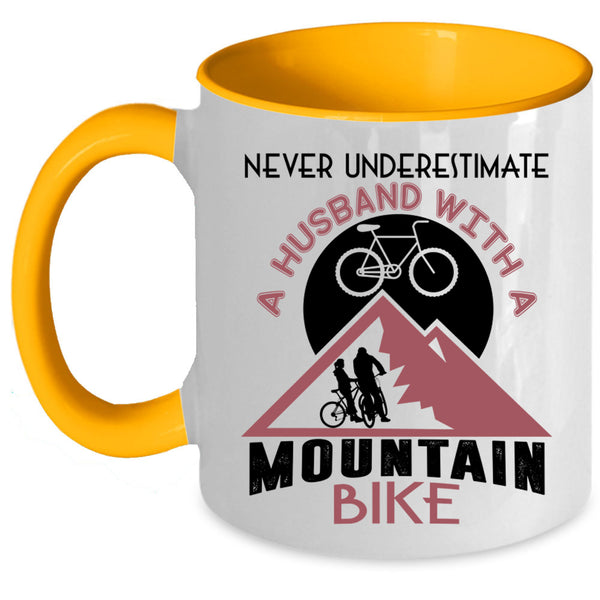 Married Coffee Mug, Husband With A Mountain Bike Accent Mug