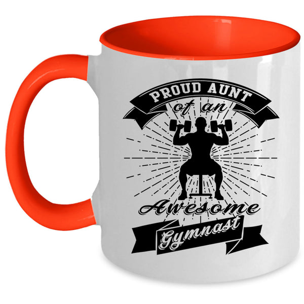 Cool Aunt Coffee Mug, Proud Aunt Of An Awesome Gymnast Accent Mug