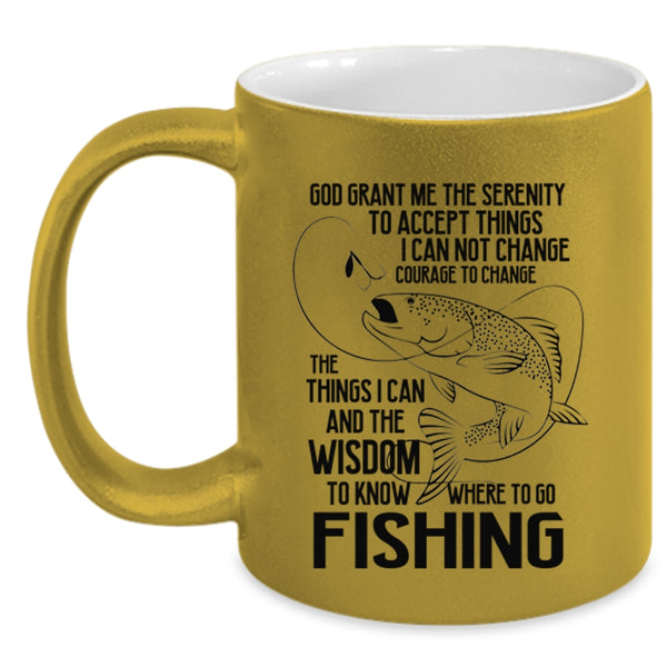 Funny Gift For Fisher Coffee Mug, Go Fishing Accent Mug
