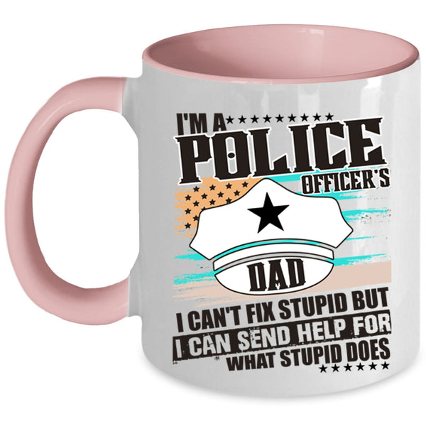 Awesome Police Officer's Dad Coffee Mug, I'm A Police Officer's Dad Accent Mug