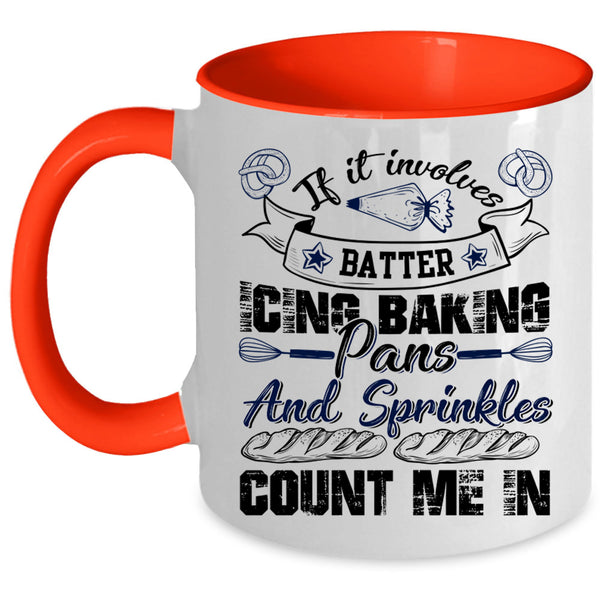 Funny Baking Coffee Mug, Batter Icing Baking Pans And Sprinkles Accent Mug
