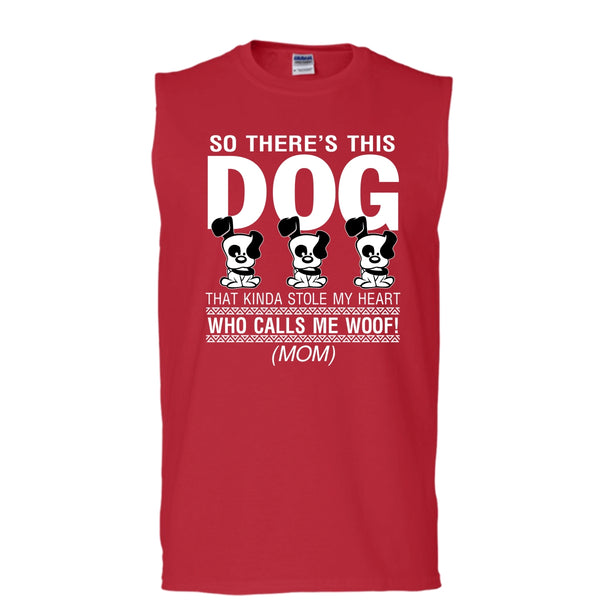 So There's This Dog T Shirt, That Kinda Stole My Heart T Shirt, Cool T Shirt (Men's Cotton Sleeveless)