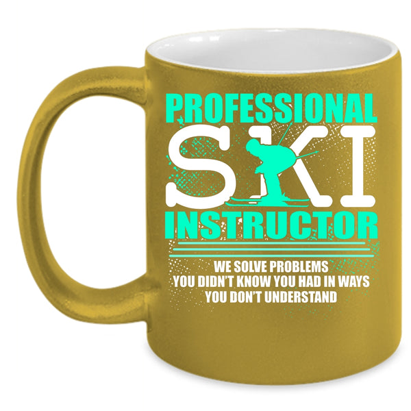 Professional Ski Instructor Coffee Mug, Cute Ski Instructor Coffee Cup