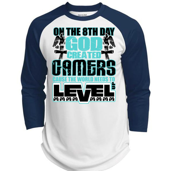God Created Gamers T Shirt, I Love Gaming T Shirt, Awesome T-Shirts  (Polyester Game Baseball Jersey)