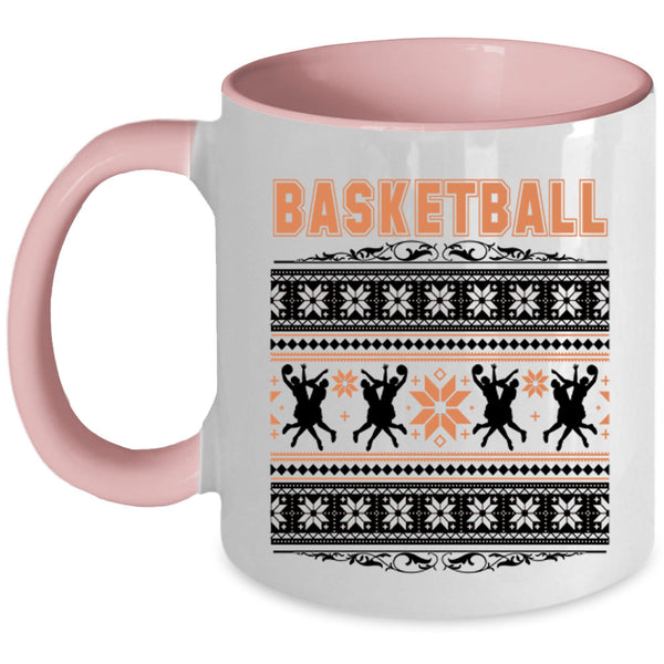 Ugly Christmas Coffee Mug, Basketball Accent Mug
