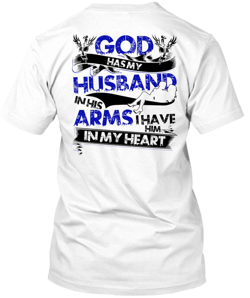 A black t-shirt with the shopify logo