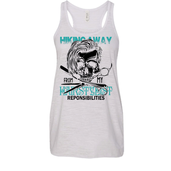 Hiking Away T Shirt, Coolest Hair Stylist Tank Top