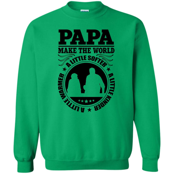 Awesome Papa T Shirt, Papa Make The World A Little Softer Sweatshirt