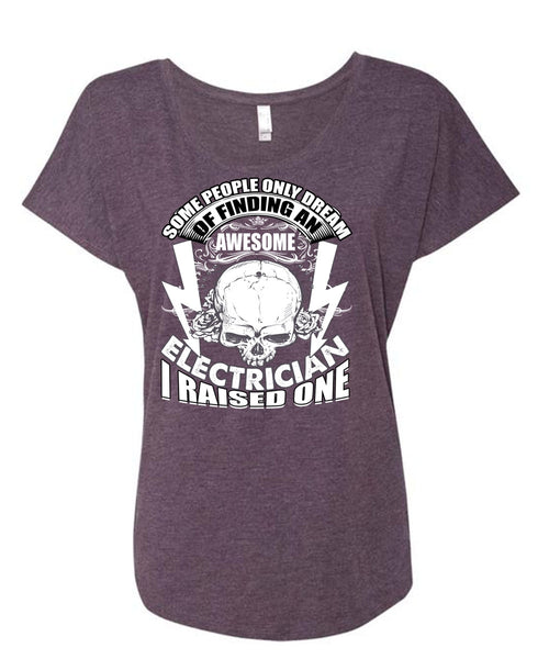 Finding  An Awesome Electrician T Shirt, Being An Electrician T Shirt, Cool Shirt (Ladies' Triblend Dolman Sleeve)