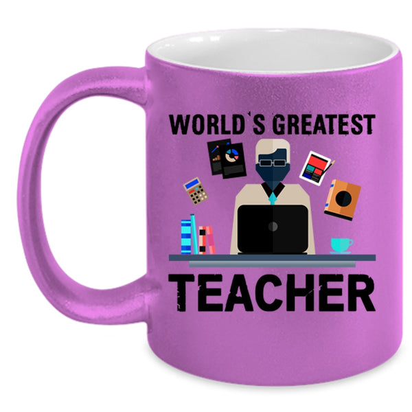 Best Teacher Ever Coffee Mug, World's Greatest Teacher Accent Mug