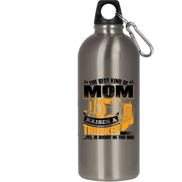 The Best Kind Of Mom Raises A Trucker 20 oz Stainless Steel Bottle,Gift For Mom Outdoor Sports Water Bottle