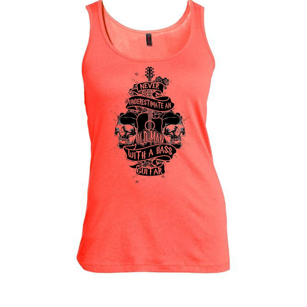 Never Underestimate T Shirt, Coolest Guitar Player Tank Top