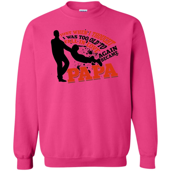 Coolest Papa Eve T Shirt, I Was Too Old To Fall In Love Again Sweatshirt