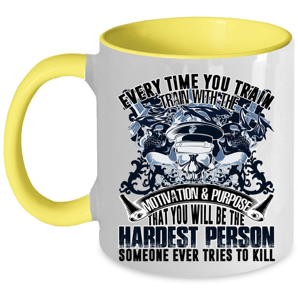 Train With The Motivation And Purpose Coffee Mug, Every Time Train Accent Mug