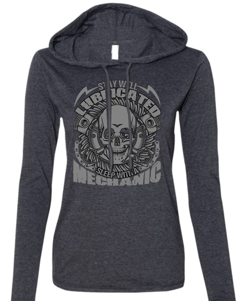 Sleep With A Mechanic T Shirt, Being A Mechanic T Shirt (Anvil Ladies Ringspun Hooded)