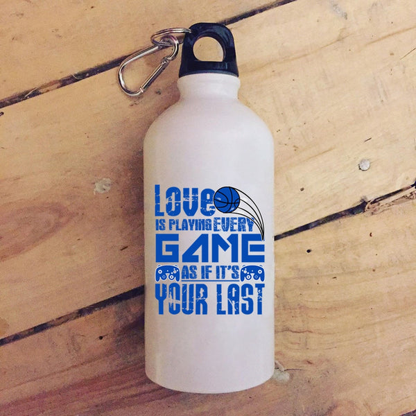 Love Is Playing Every Game 20 oz Stainless Steel Bottle,Funny Gift For Gamers Outdoor Sports Water Bottle