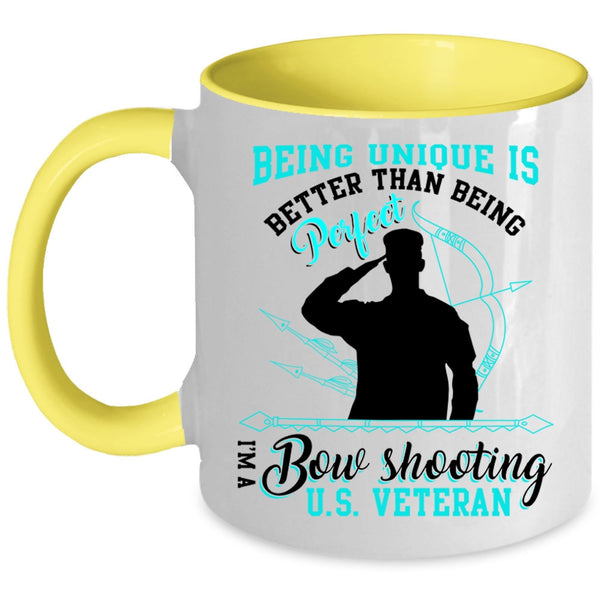 Cool U.S Veteran Coffee Mug, I'm A Bow Shooting U.S Veteran Accent Mug