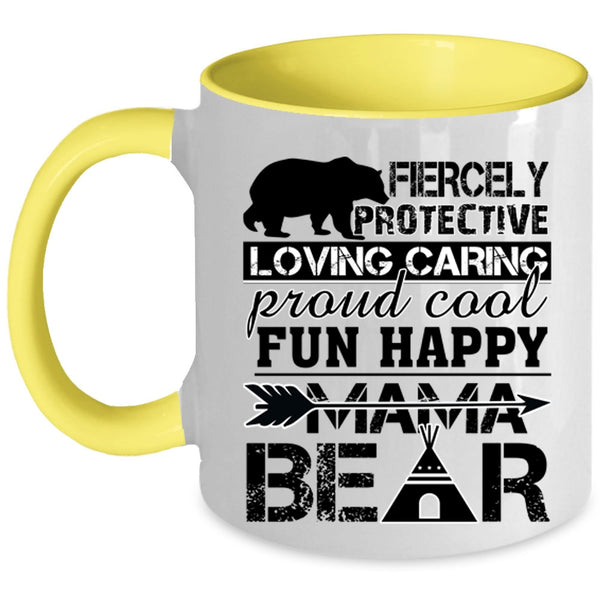 Funny Gift For Mama Coffee Mug, Fun Happy Mama Bear Accent Mug