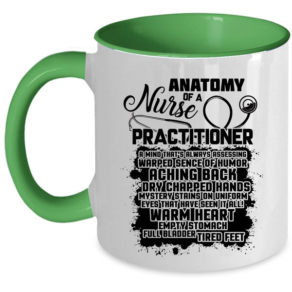 Awesome Nurses Coffee Mug, Anatomy Of A Nurse Practitioner Accent Mug