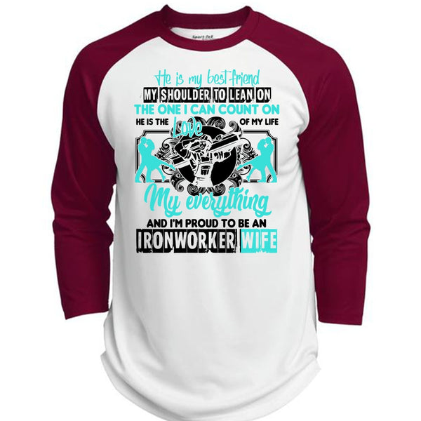 I'm Proud To Be An Ironworker Wife T Shirt, Being An Ironworker T Shirt, Awesome T-Shirts  (Polyester Game Baseball Jersey)