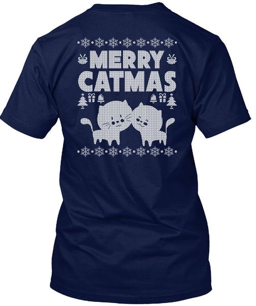 Merry Catmas T Shirt, Funny Winter T Shirt
