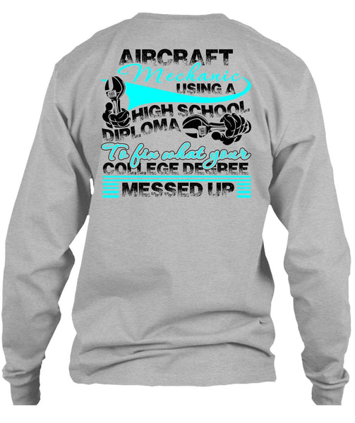 Aircraft Mechanic Using A High School T Shirt, I Love Mechanic T Shirt