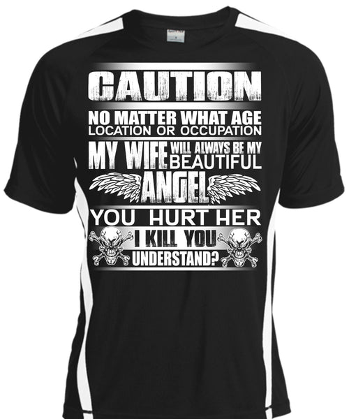 A black t-shirt with the shopify logo