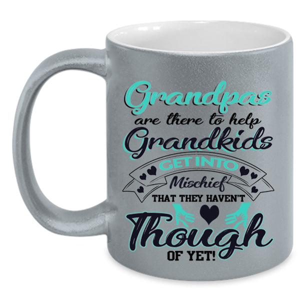 Funny Coffee Mug, Grandpas Are There To Help Grandkids Accent Mug