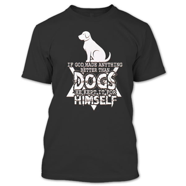 A black t-shirt with the shopify logo