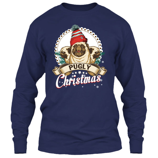 Pugly Christmas T Shirt, Coolest Pug T Shirt