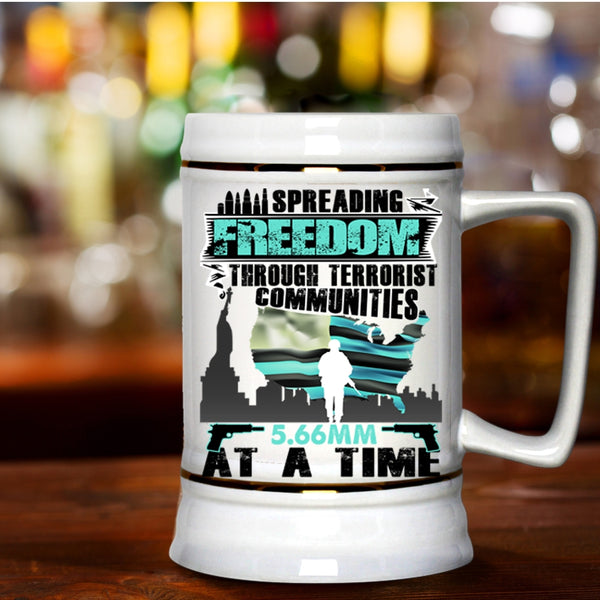 Cool Gift For Americans Beer Stein 22oz, American Flag Beer Mug