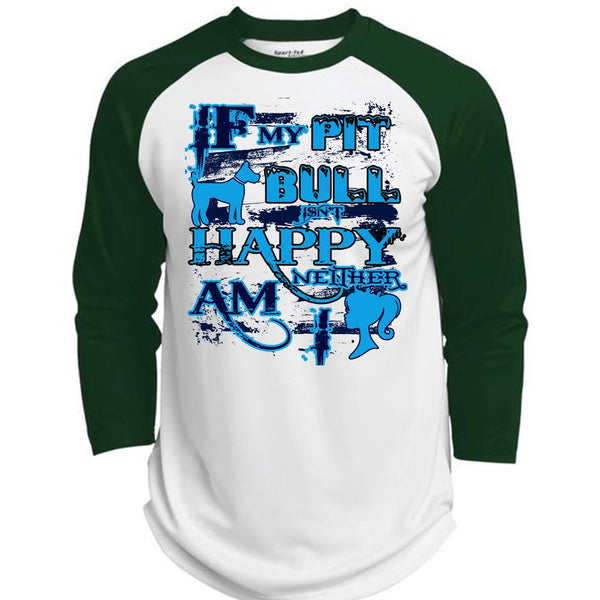 If  My Pit Bull Isn't Happy Neither Am I T Shirt, I Love Dog T Shirt, My Favorite T Shirt  (Polyester Game Baseball Jersey)