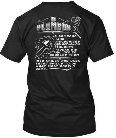 A black t-shirt with the shopify logo